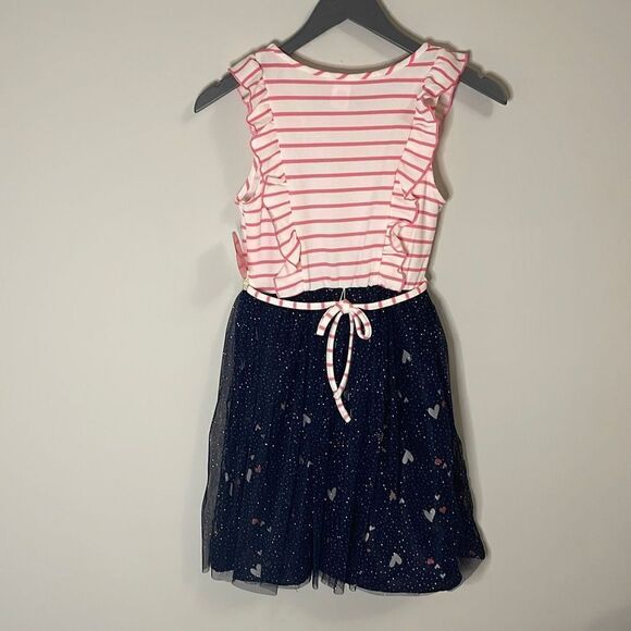 Youngland Girl's Pink Ruffled Detail Unicorn Heart Print Dress Size 12 NWT - Picture 8 of 9